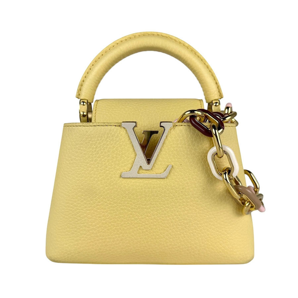 Louis Vuitton Capucines Leather 2Way Shoulder Bag Yellow Gold